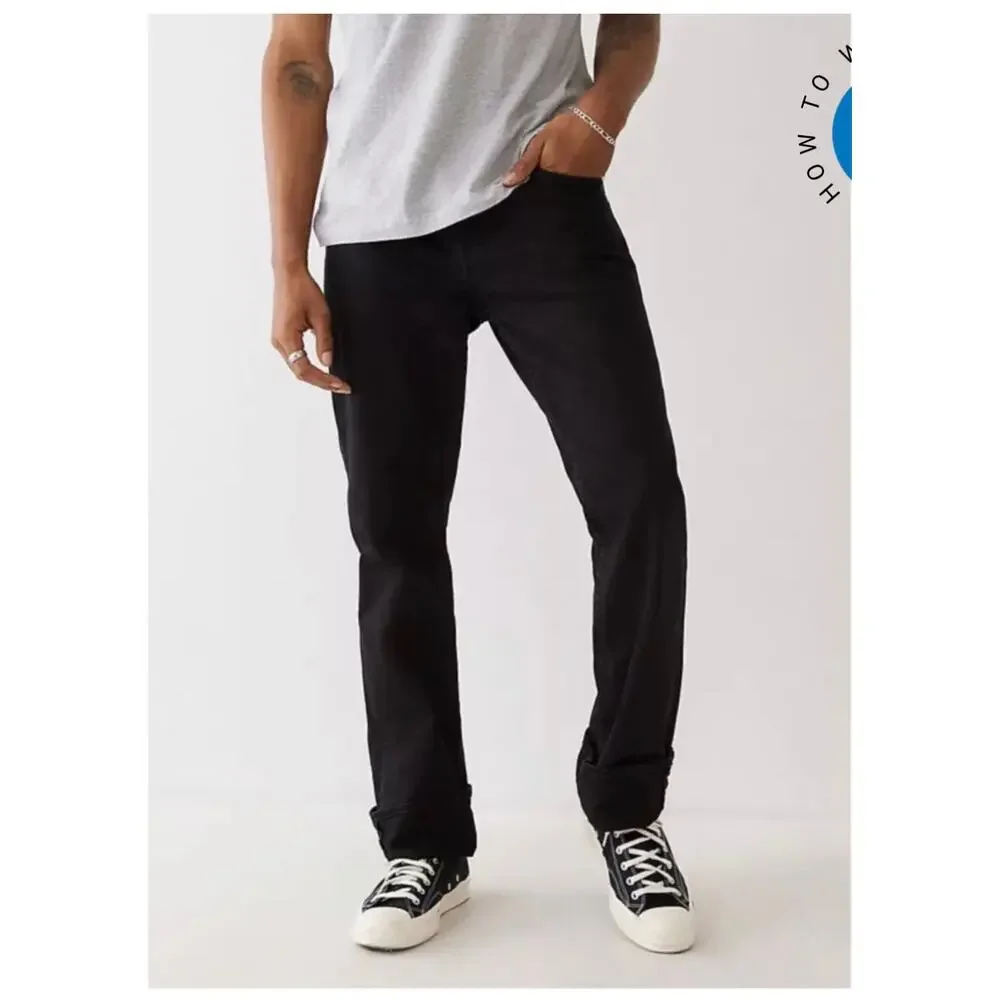 True Religion Ricky Relaxed‎ Straight Body Rinse Black sz 31x31 Y2K Streetwear
